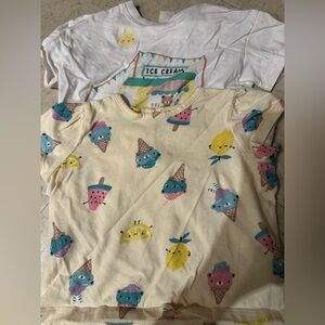 H&M Cream and White Kids Shirts with Ice Cream Print